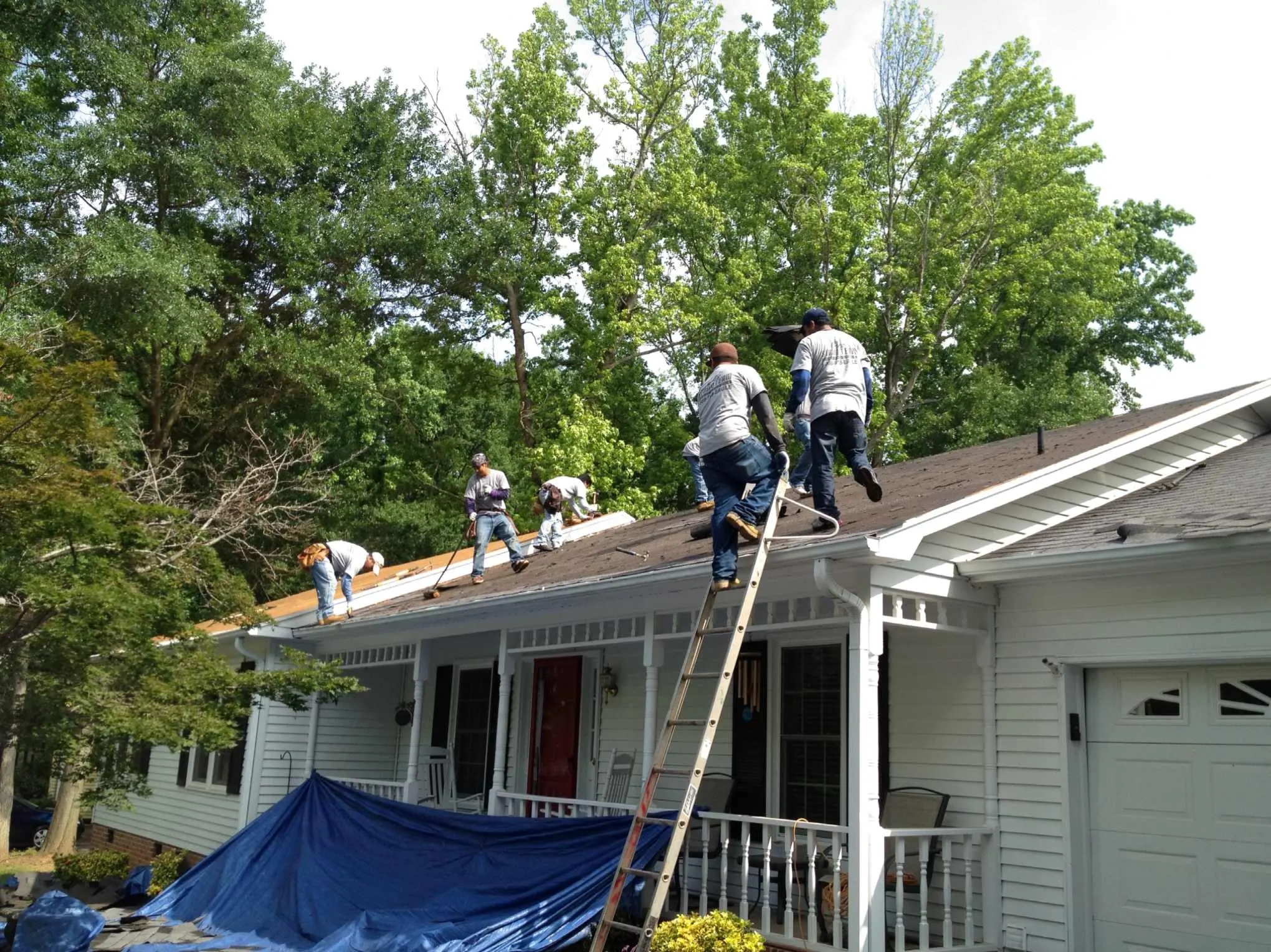Work in progress on commercial roof