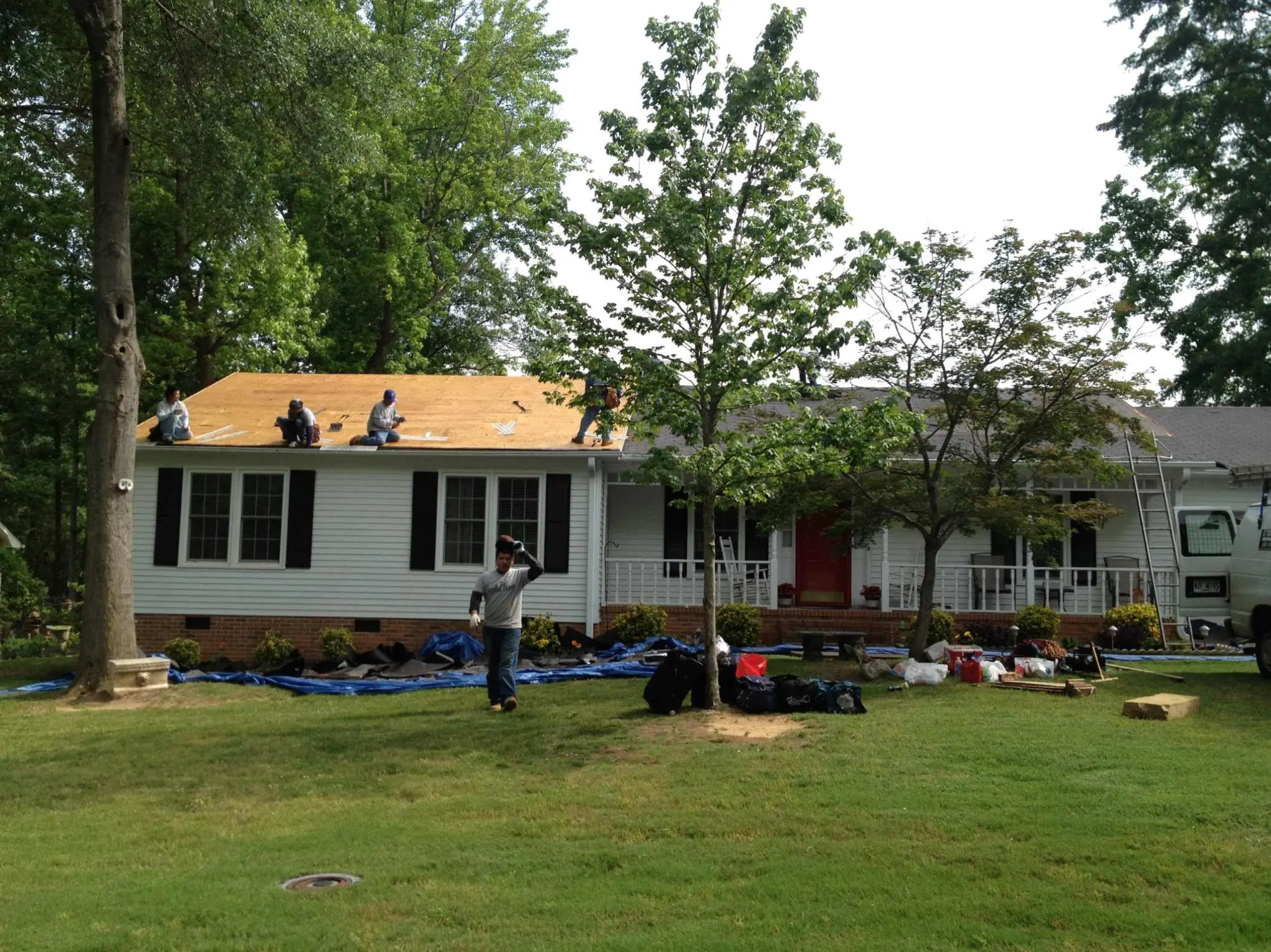 North Palm Beach storm damage roof repair — work in progress